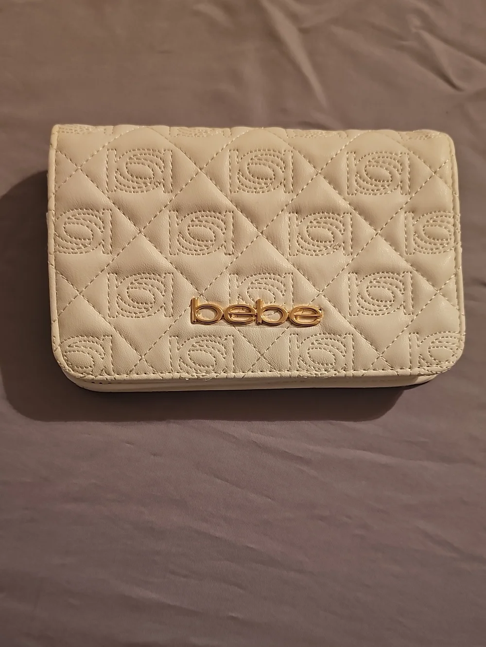 bebe Quilted Crossbody with Gold Logo Accent